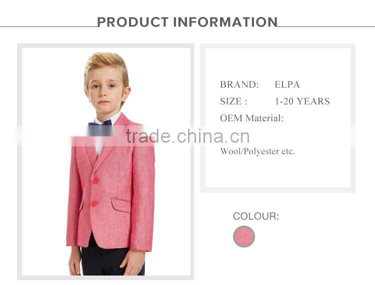 ELPA 2016 fancy kids coat pink linen Boy blazer for wedding