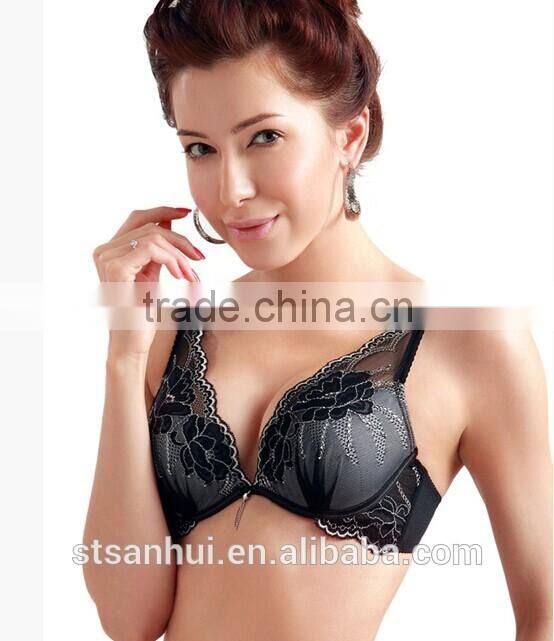 Newest style ladies mystery black push up women sexy bra