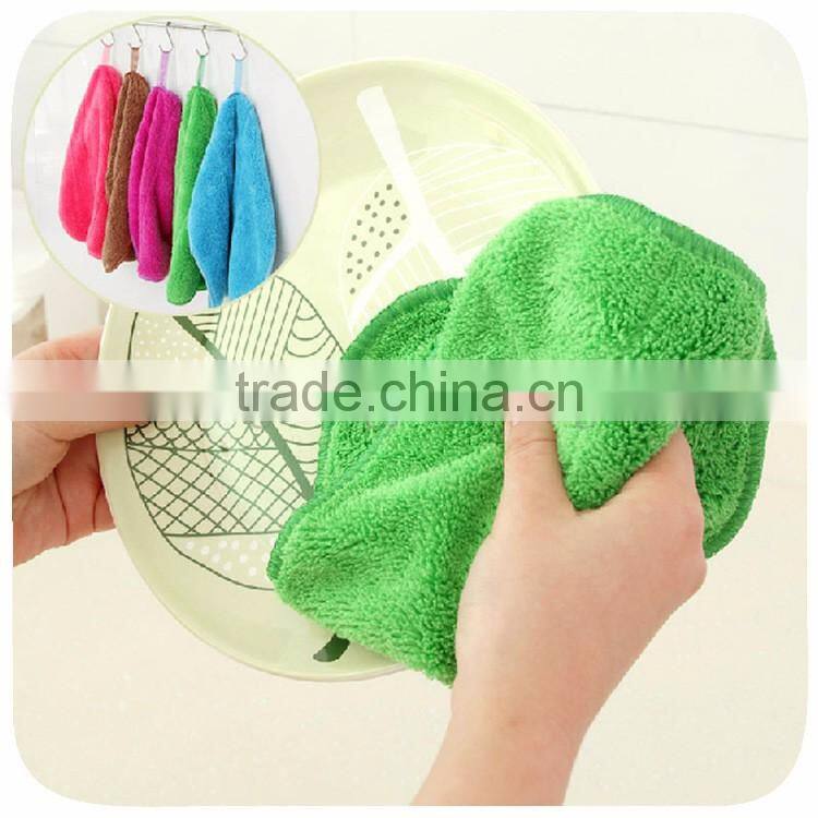 25X25CM Microfiber Coral Fleece Flannel Table Knit Hand Cloth