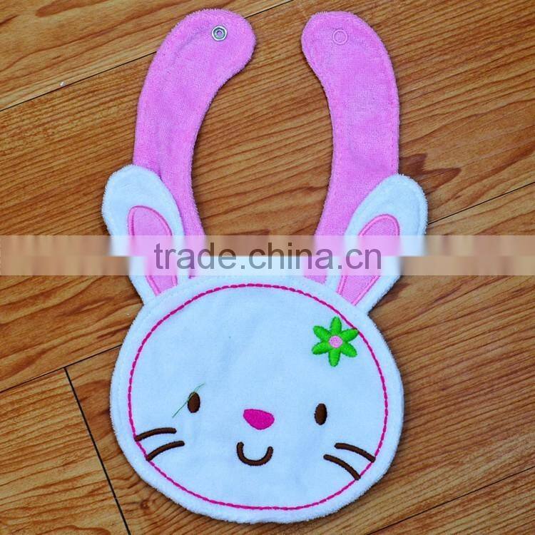 Cute rabbit face baby drool bibs