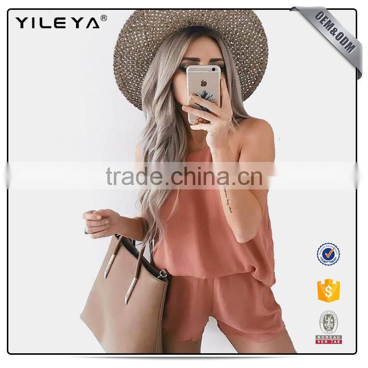 Charming Gingham Romper Short Sexy Plus Size Jumpsuit 2017