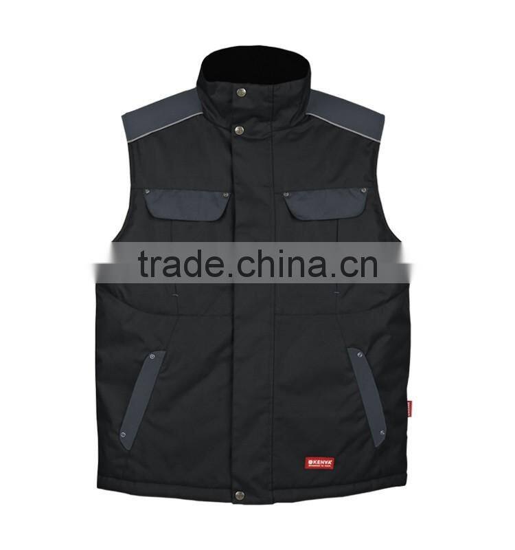 Mens 300D oxford work multi-pocket canvas vest