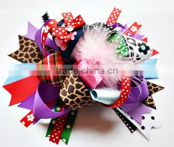 2014 christmas hair bow for kids, baby christmas hair bows