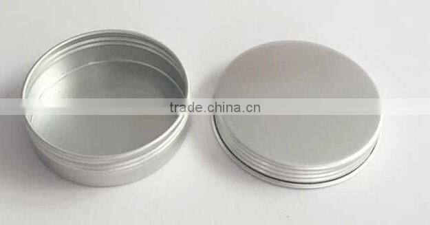R1838H Manufacturers customized round cosmetics aluminum tin with screw lid silver rouge box portable soap aluminum cans