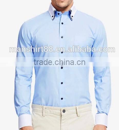 Latest shirt designs for men double collar italian men shirt