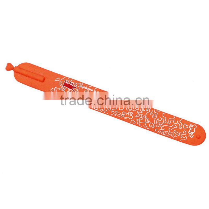 Zipper artwork silicone slap bracelet hand snap band promotional energy bracelet