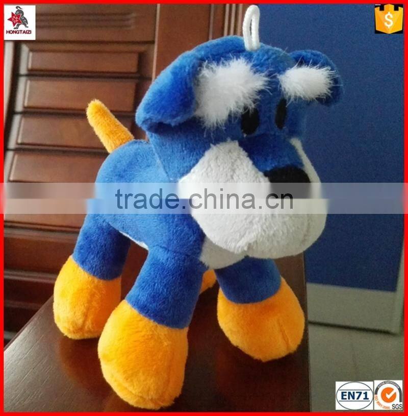 10cm custom stuffed plush dog toy with hanger rope