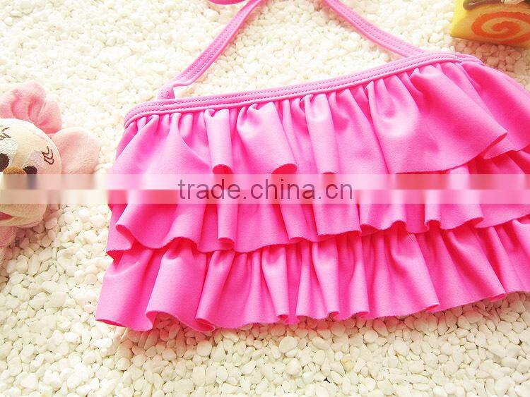 2017 new two piece children girl's bikini fashion wholesale swimwear