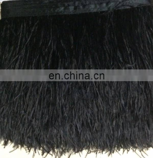 3-4 inch ostrich feather trimmings with satin ribbon