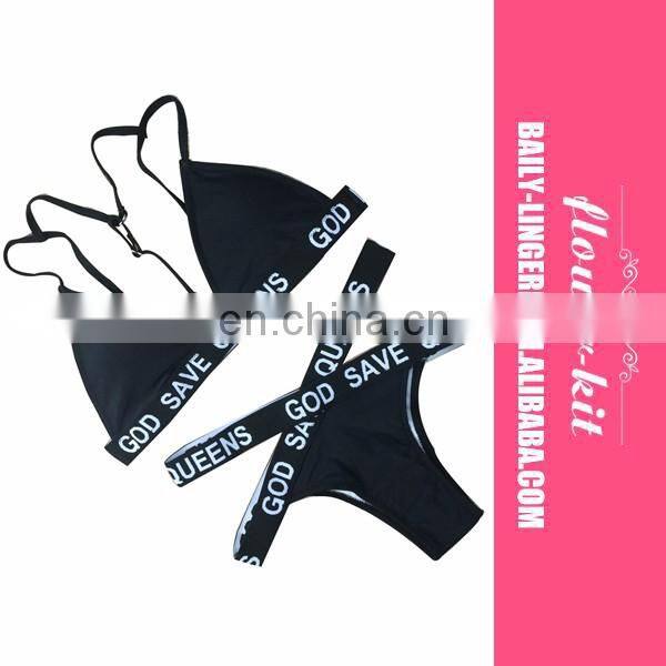 Women Summer Beachwear Sexy Printed Deep V Backless Push-up Bikini Set Swimming Suits