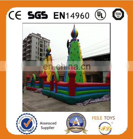 2015 Attracting cheap inflatable rock climbing wall for children