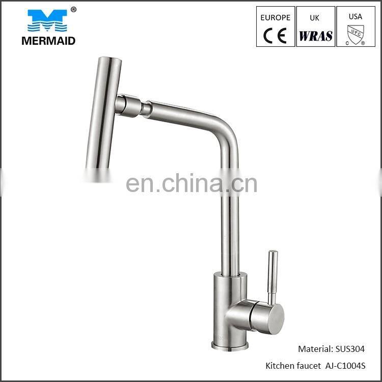 Contemporary Hot Sale with Drinking Water Stainless Steel Water Faucet Brushed Finish Lead Free Two Handle Kitchen Mixer Tap