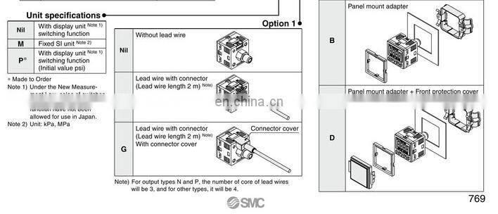 SMC type 2-Color Display High-Precision Digital Pressure Switch ISE30A-01-A-L Pressure sensor -0.1-1 Mpa