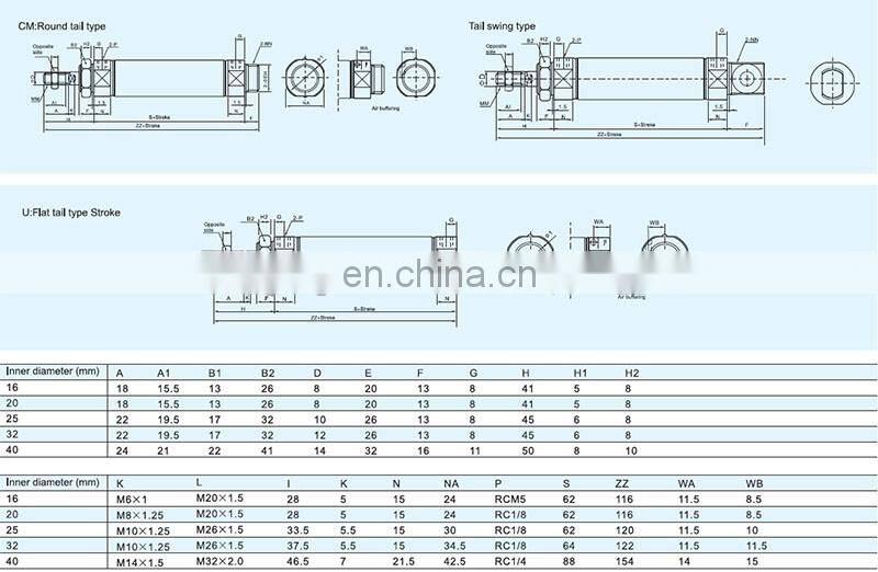 CDM2B Double shaft mini pneumatic cylinders / cylinder electric