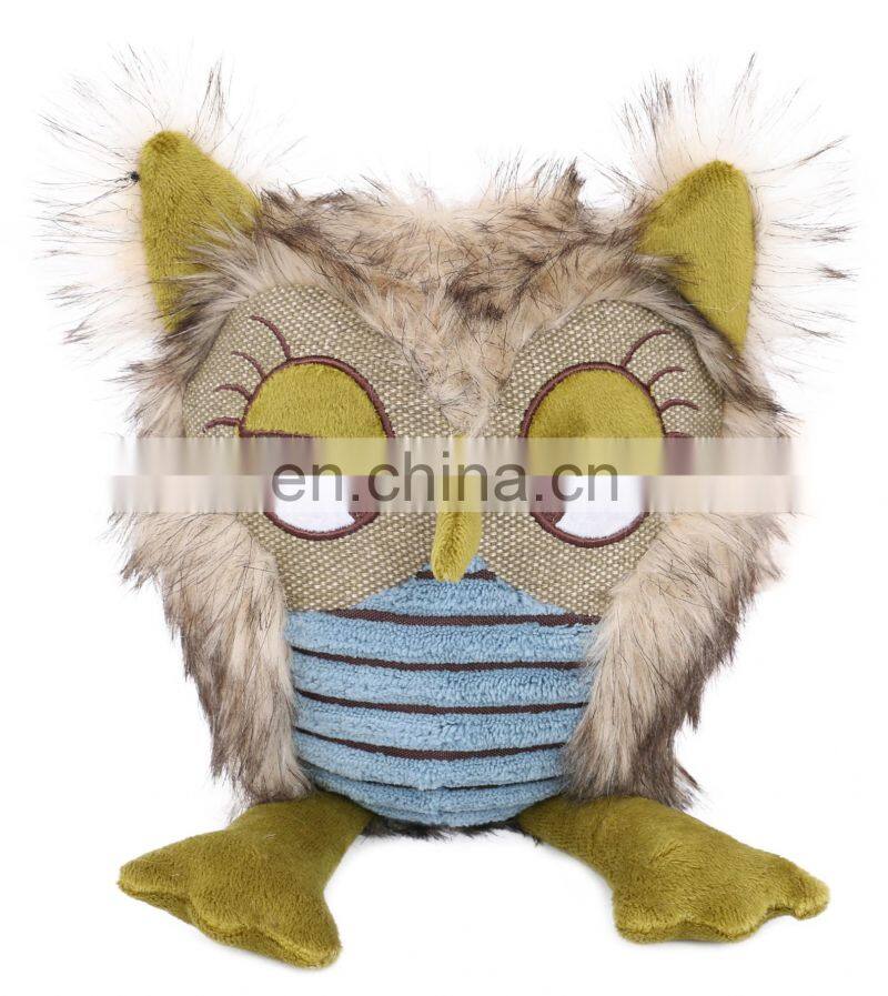 Wholesale Owl Shaped Cute Plush Dog Toys