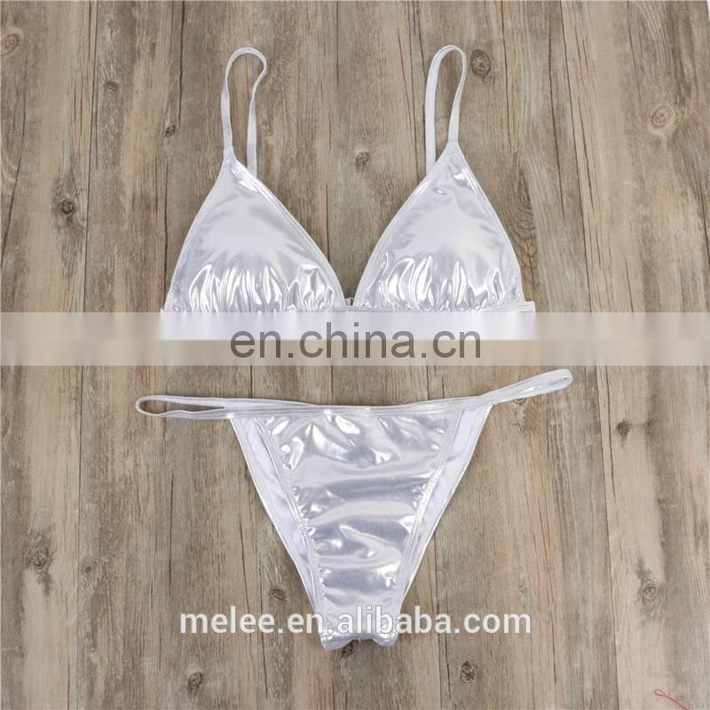 bikini Sexy Solid color Sling simple tie triangle Thong girl Beach Sun bath swimwear women swimsuit women biquini bikinis