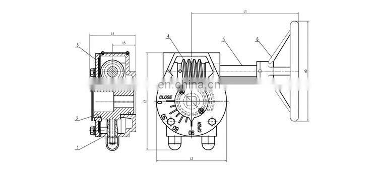 Bundor QT450 cast iron gearbox for valves with handwheel