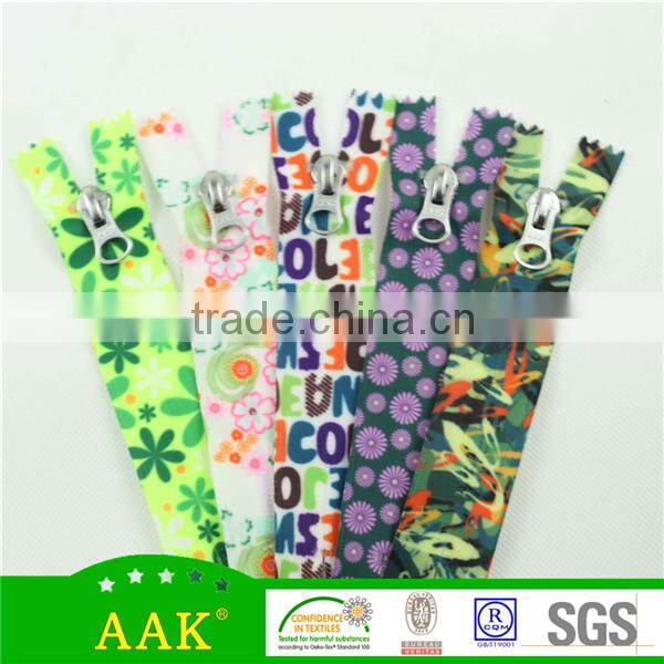 5# waterproof reverse zipper close end printing tape for garment