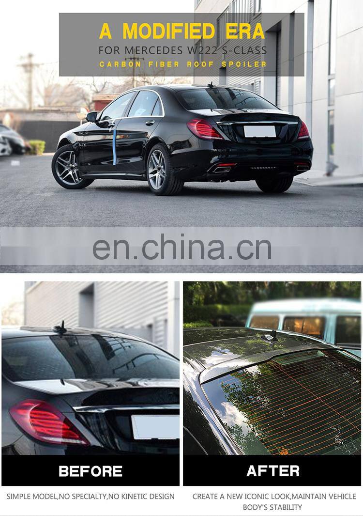 Carbon Fiber car window roof spoiler for Mercedes Benz W222 S400 S65 AMG 14-16 (Fits: W222)