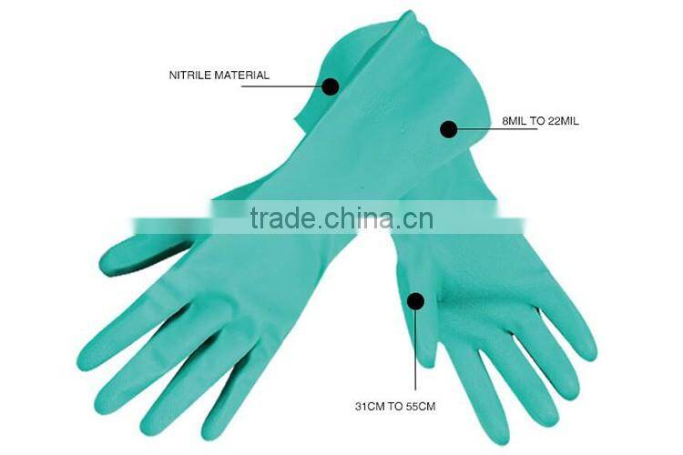 green cut resistant nitrile gloves, safety work gloves LG065