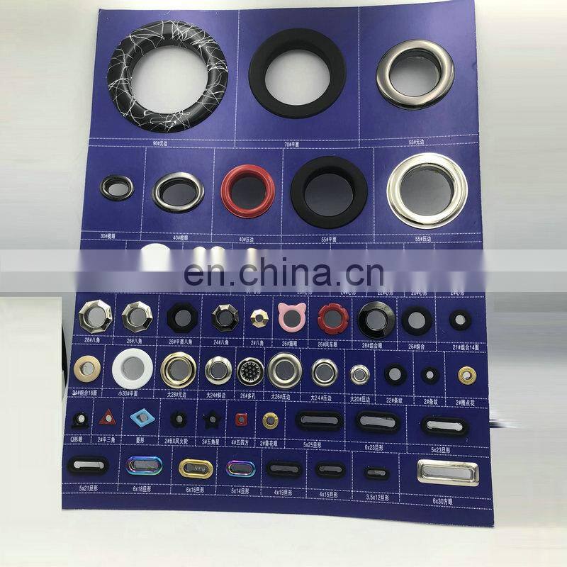 12mm good quality customized steel engraved metal 6mm top brass eyelets/grommets