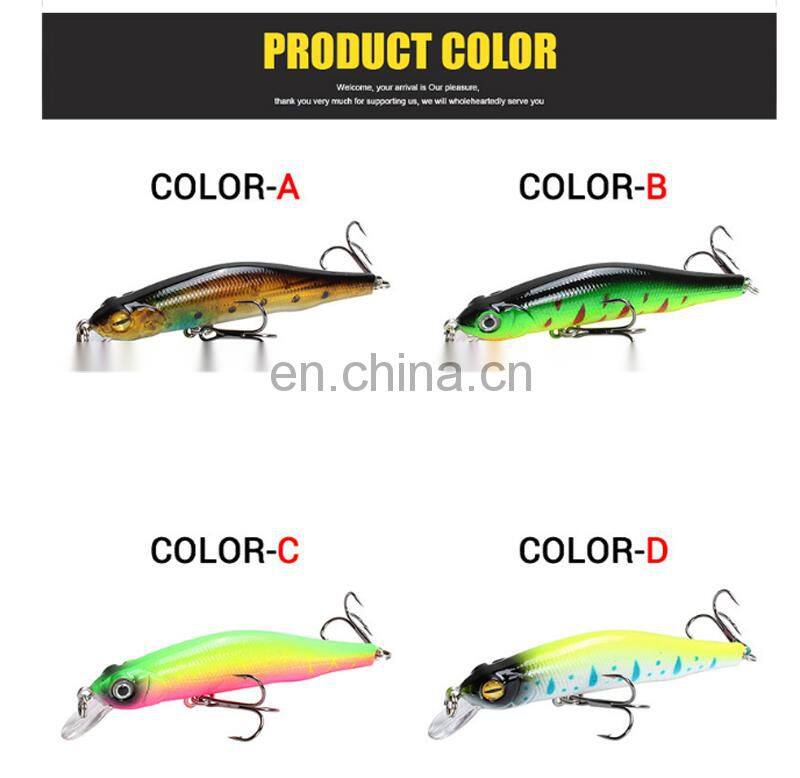 Amazon Middle and High-End Market 90mm 8.4g Wonderful Color Painting Fishing Floating Minnow fishing lure set tackle