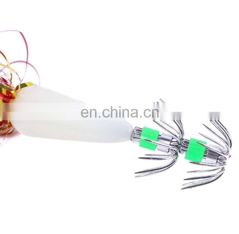 2pcs / box 10cm 8.7g fishing lures pesca Luminous Hard Squid Jig Hooks with Soft Skirts