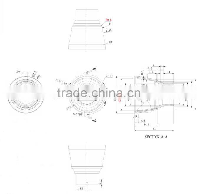 Aluminum heatsink and plastic housing for G45 led bulb