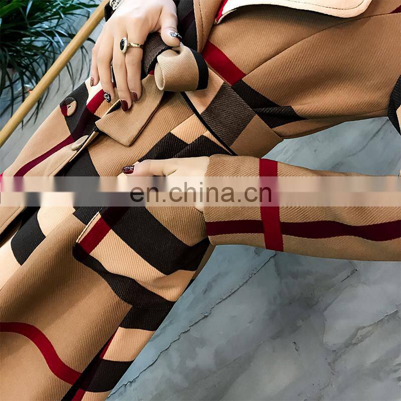 custom brandHot Selling In Stock Amazon Style Hot Sale High Quality New Color Matching Autumn Fashion Long Elegant Women Coat