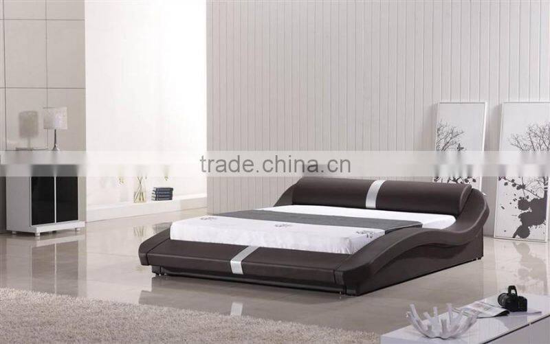 black color Modern leather bed