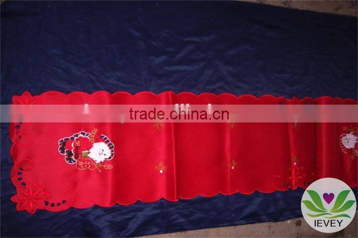 hot selling sateen Christmas tablecloth patterns hotel ribbon embroidery tablecloth lmzc1003(2)