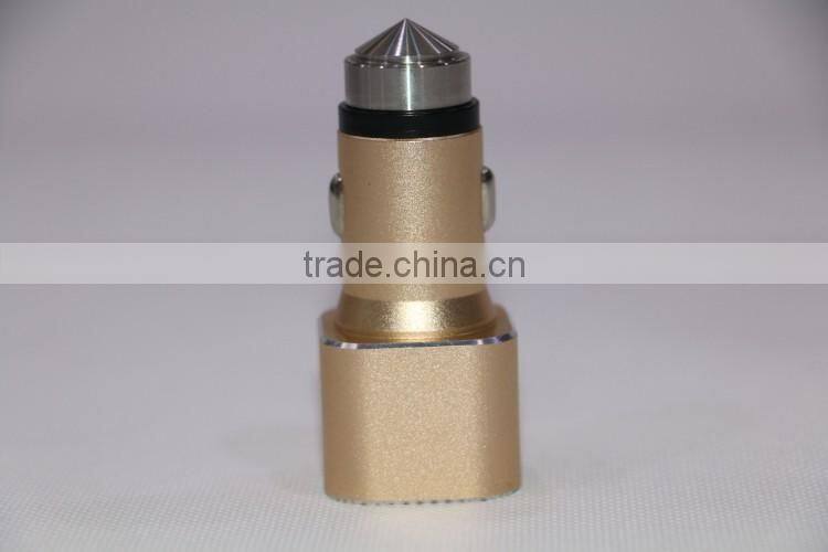 Two interfaced USB car vehicle charger with PVC blister gift box mobile accessories