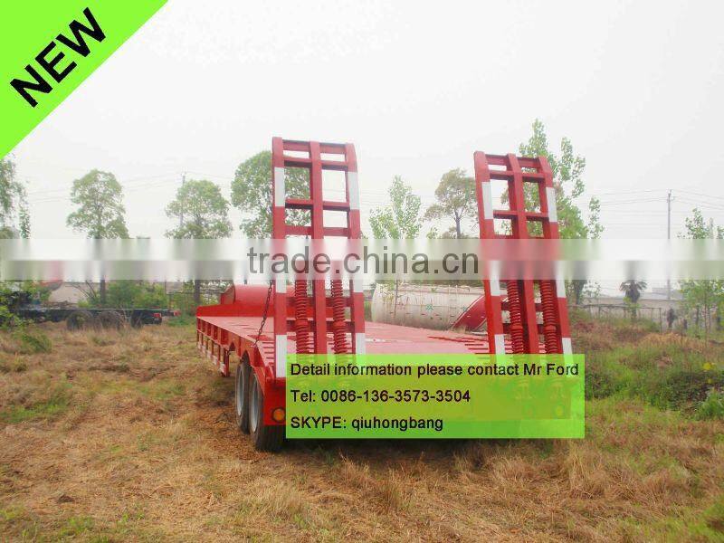 Red 2 axles trailer semi trailer exvacator transport trailer 0086-13635733504