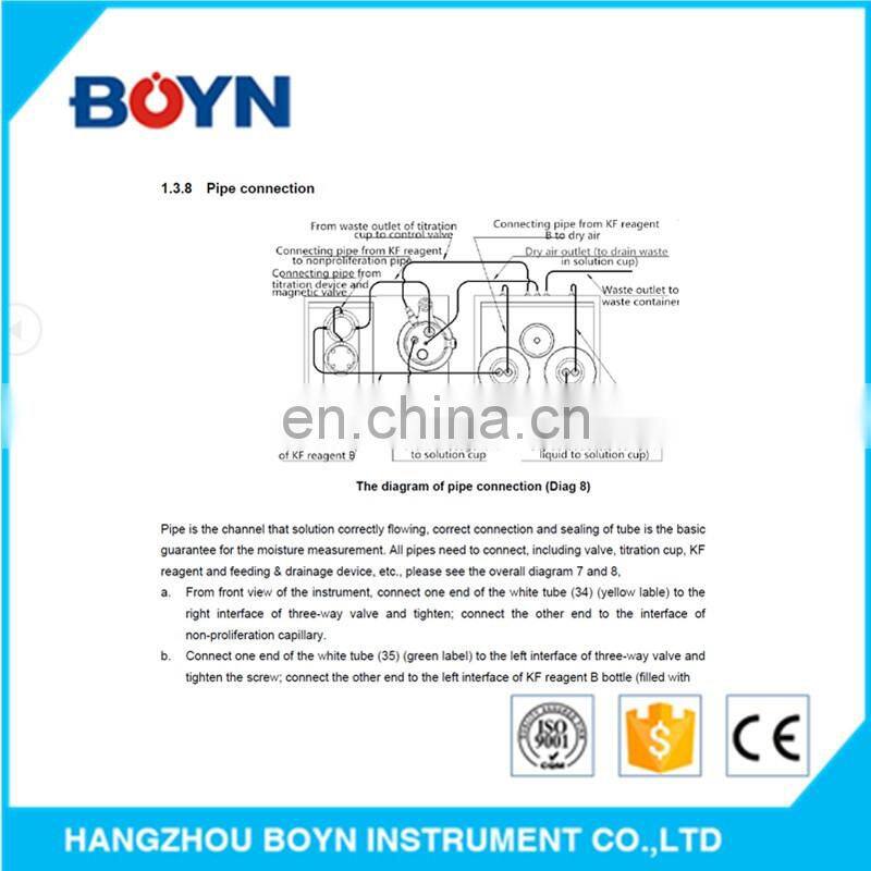 Columetric Karl Fischer automatic titrator for water moisture analyze ZDY-502