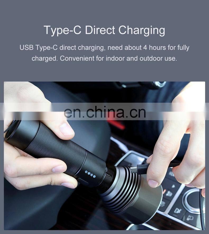 NexTool outdoor flashlight 2000lm 380m 5 Modes IPX7 Waterproof LED light Type-C Seaching Torch for Campi