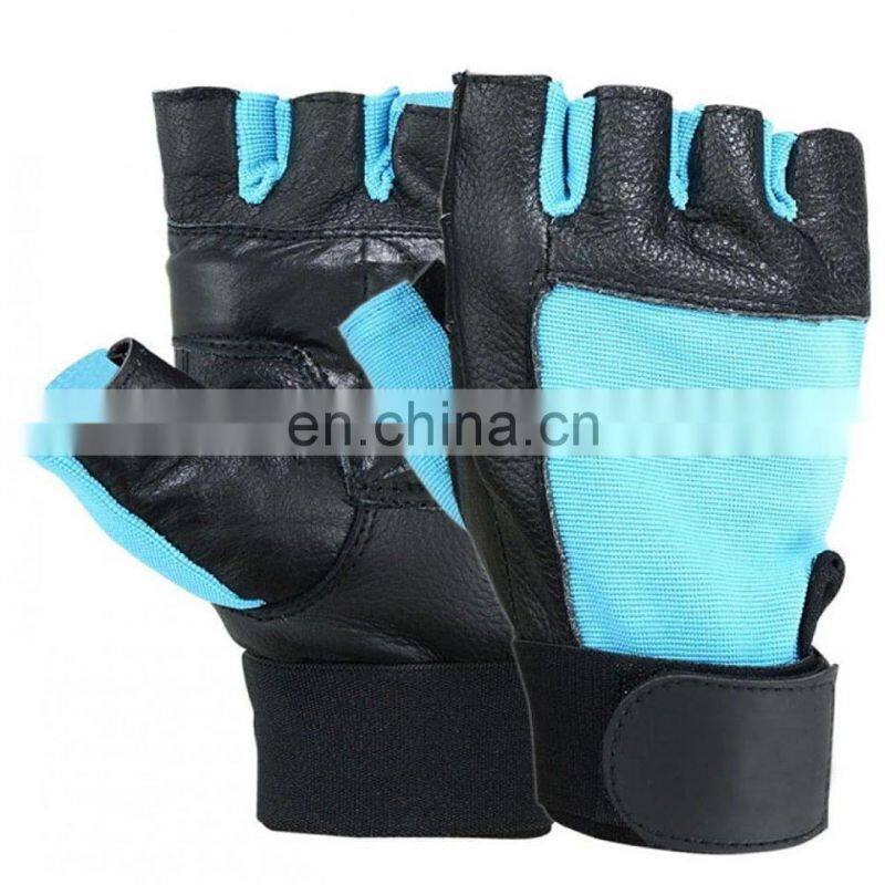 Custom logo Weight Lifting Gym Cycling Body Building Exercise Fitness Gloves with Leather Padded Weightlifting gloves