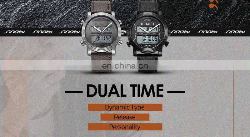 SINOBI Fashion Digital Watch Man Chronograph Calendar Watches Custom Logo OEM Wristwatch S9824G Watch Digital Analog Mens