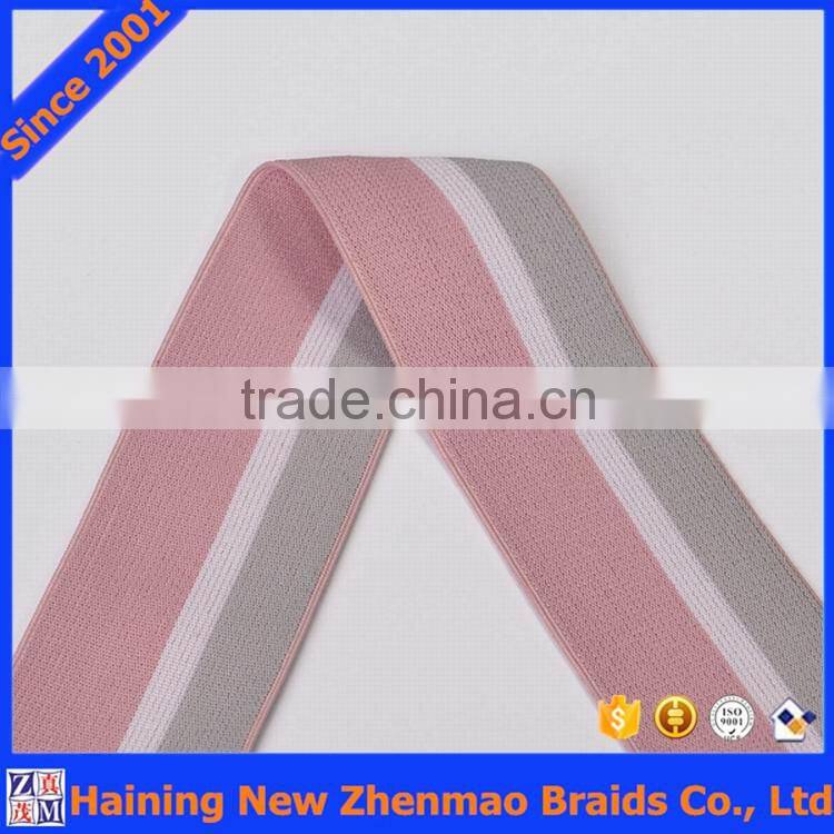 Favorable three color striped woven elastic hat bands