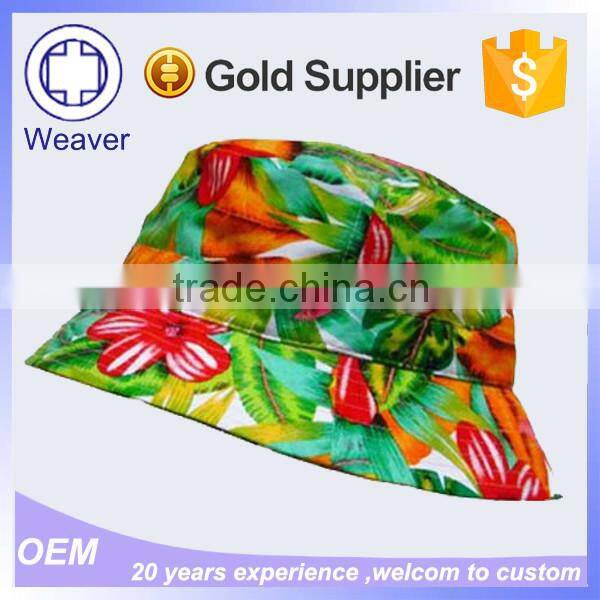 Custom Printed Hat Denim Floral Wide Brim Men Hats Plain Bucket Hat Wholesale