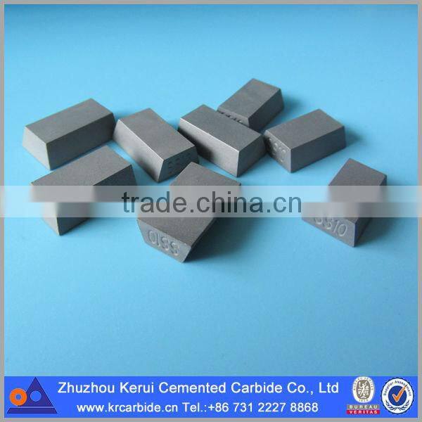 Cemented tungsten carbide cutter and insert for stone cutting in chain saw machine