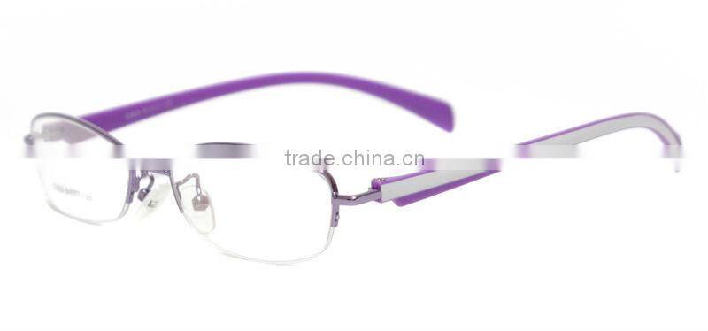 Metal half-rim women eyewear optical frame korean wholesale in china