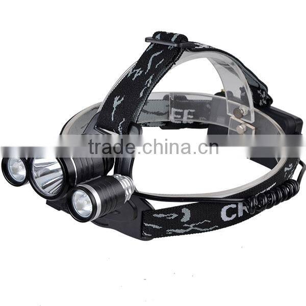 Outdoor High Power 3 LED 3000lm 3 Models waterproof Hunting Headlamp