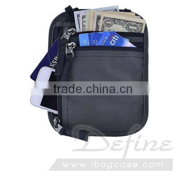 Travel Neck Wallet Passport Holder with RFID Blocking for Credit Cards
