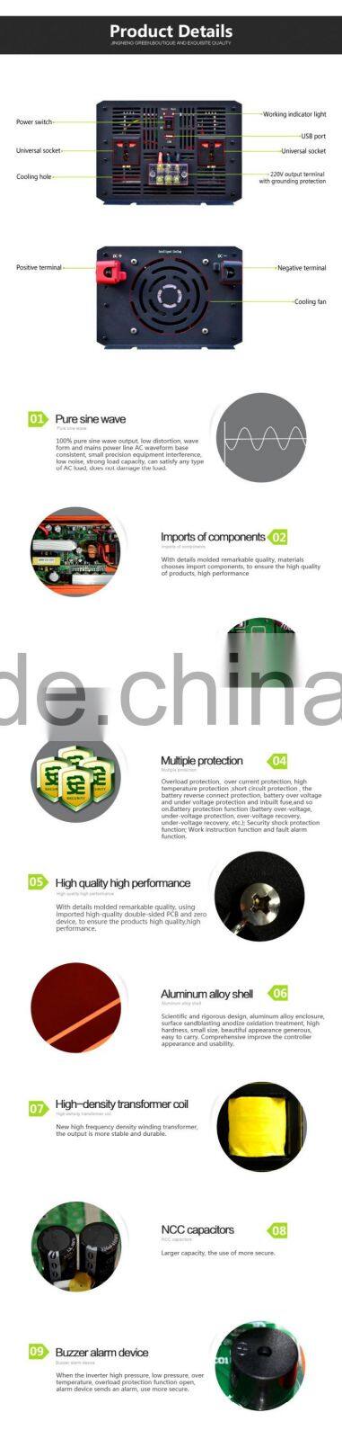 3kva 12v 24v 48v solar power inverter high power pure sine wave inverter