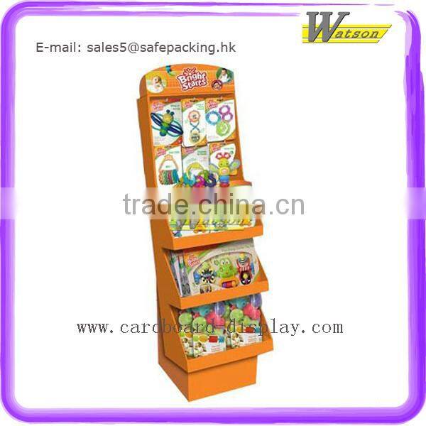 Supermarket Promotion Cardboard Floor Shelf Stand Pocket Display