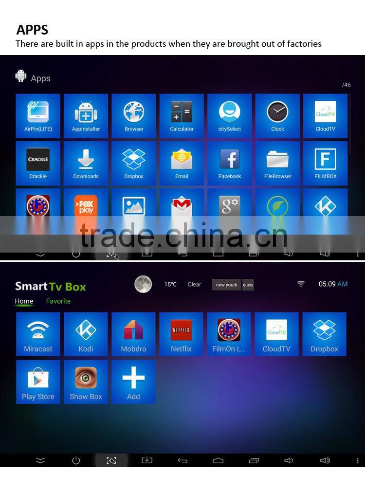 T95 Amlogic S905 4k M8 Android TV Box , Quad core TV Android Box with Android 5.1 OS, Kodi16.0 install Free Movies TV Box