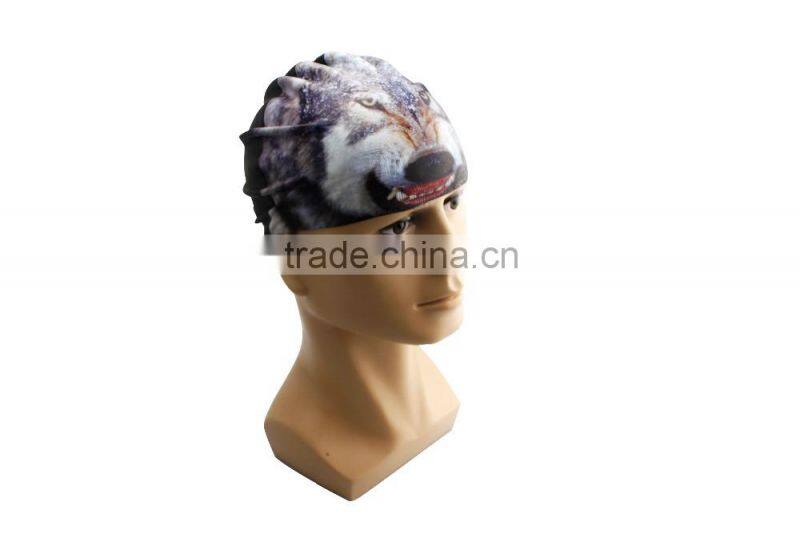 Fashionable Quality Adult / Kid sizes customized logo printed waterproof silicone swimming cap 100%
