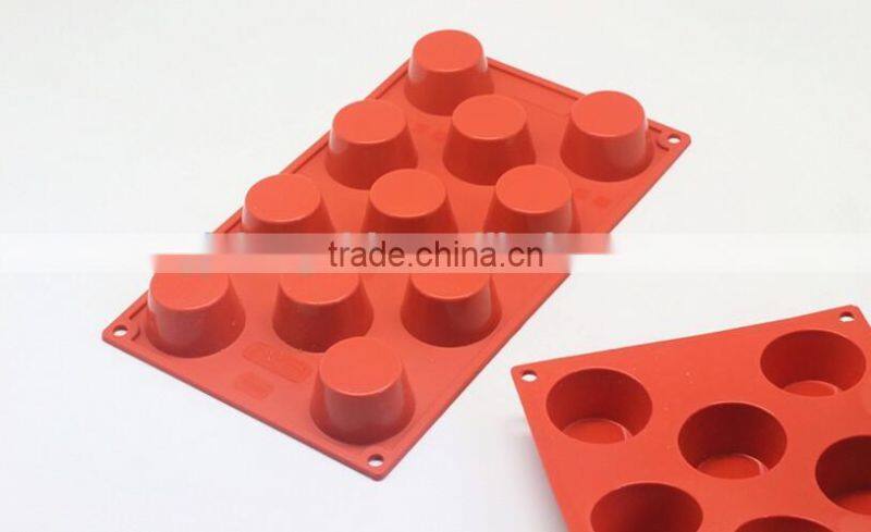 2016 Hot sale food grade FDA and LFGB 11 hole muffin cups silicone cake mold