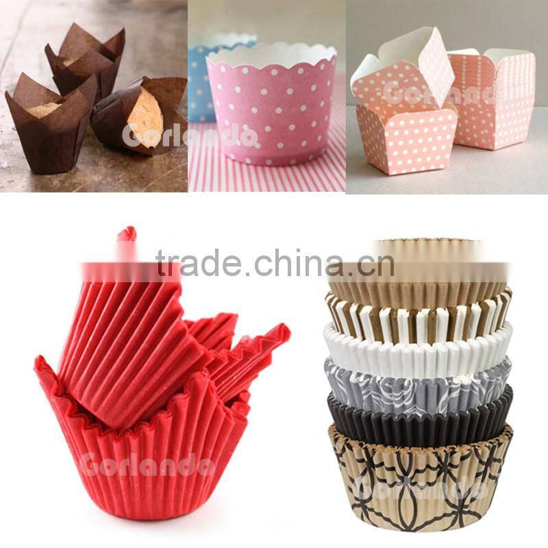 Square Tulip wholesale custom printed paper cupcake liners