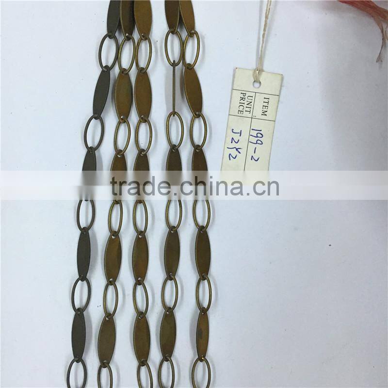 Popular decorative brass handmake chain,Square ellipse chain.Clothing chain, waist chain, bag chain, key chain